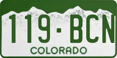CO license plate 119BCN