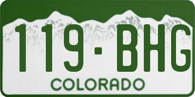 CO license plate 119BHG