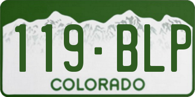 CO license plate 119BLP