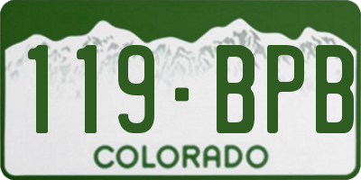 CO license plate 119BPB