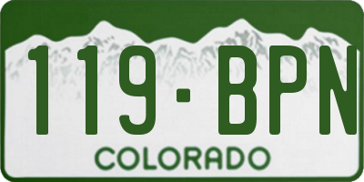 CO license plate 119BPN
