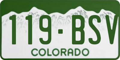 CO license plate 119BSV
