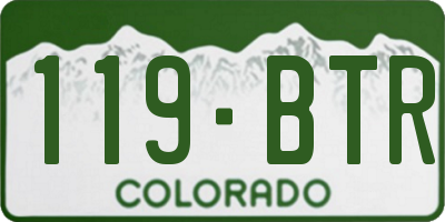 CO license plate 119BTR