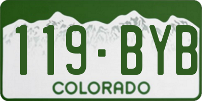 CO license plate 119BYB
