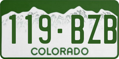 CO license plate 119BZB