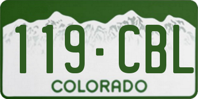 CO license plate 119CBL
