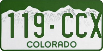 CO license plate 119CCX
