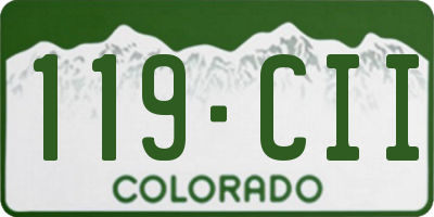 CO license plate 119CII