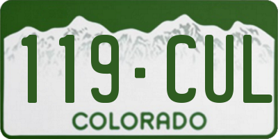 CO license plate 119CUL