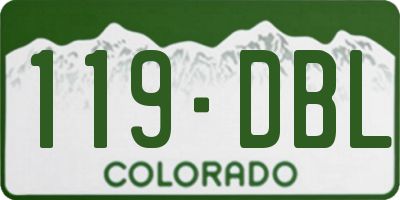 CO license plate 119DBL