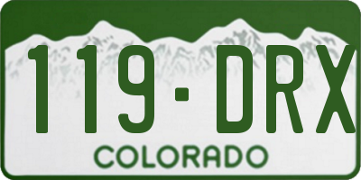 CO license plate 119DRX
