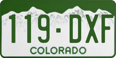 CO license plate 119DXF