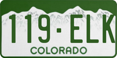 CO license plate 119ELK