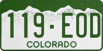 CO license plate 119EOD