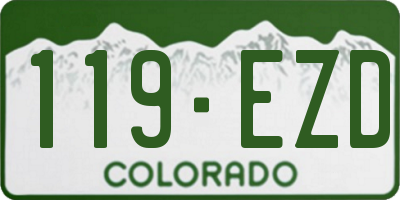 CO license plate 119EZD