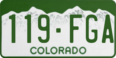 CO license plate 119FGA