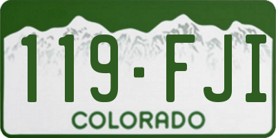 CO license plate 119FJI