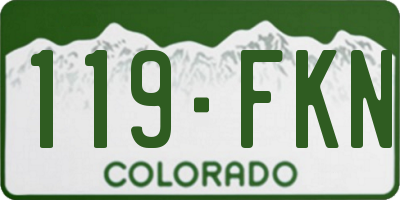 CO license plate 119FKN