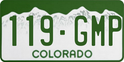 CO license plate 119GMP
