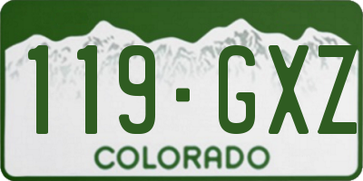 CO license plate 119GXZ