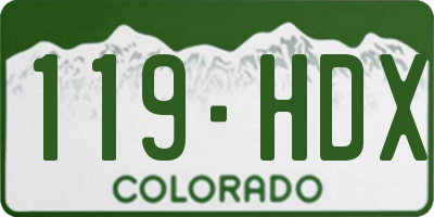 CO license plate 119HDX