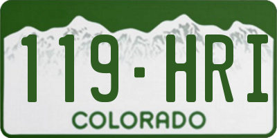 CO license plate 119HRI