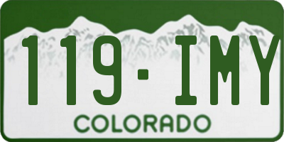 CO license plate 119IMY