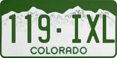 CO license plate 119IXL