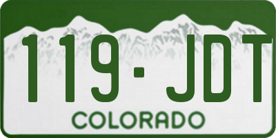 CO license plate 119JDT