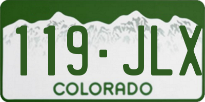 CO license plate 119JLX