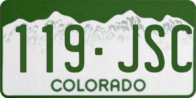 CO license plate 119JSC