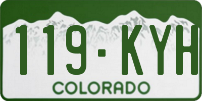 CO license plate 119KYH