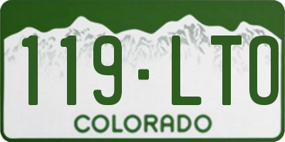 CO license plate 119LTO
