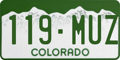 CO license plate 119MUZ