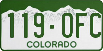 CO license plate 119OFC