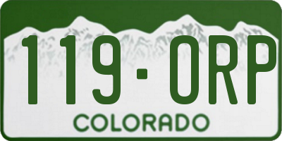 CO license plate 119ORP