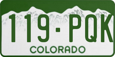 CO license plate 119PQK