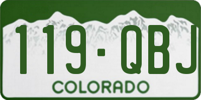 CO license plate 119QBJ
