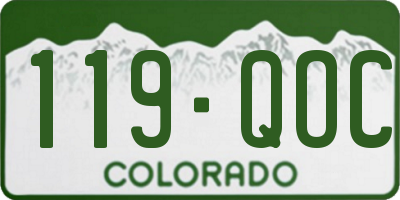 CO license plate 119QOC
