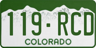CO license plate 119RCD