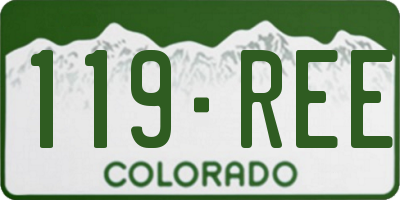 CO license plate 119REE