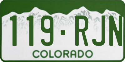 CO license plate 119RJN