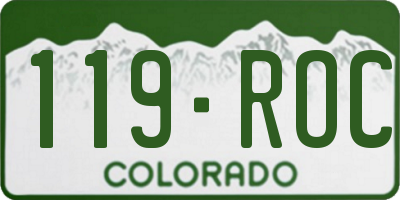 CO license plate 119ROC