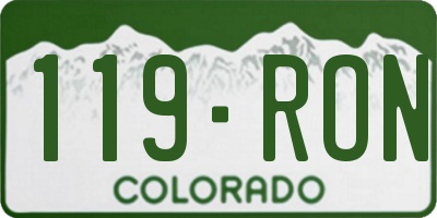 CO license plate 119RON