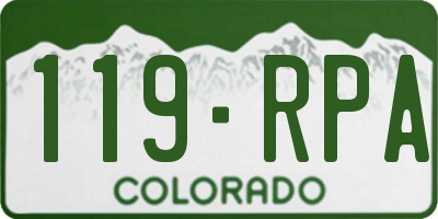 CO license plate 119RPA