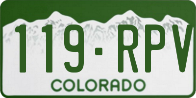 CO license plate 119RPV