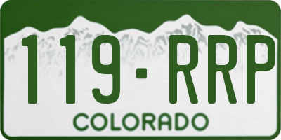 CO license plate 119RRP