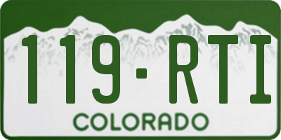 CO license plate 119RTI