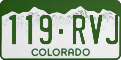CO license plate 119RVJ