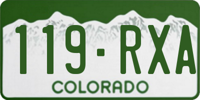 CO license plate 119RXA